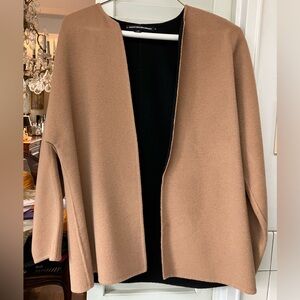 Ellen Tracy Camel Open-Front Cardigan